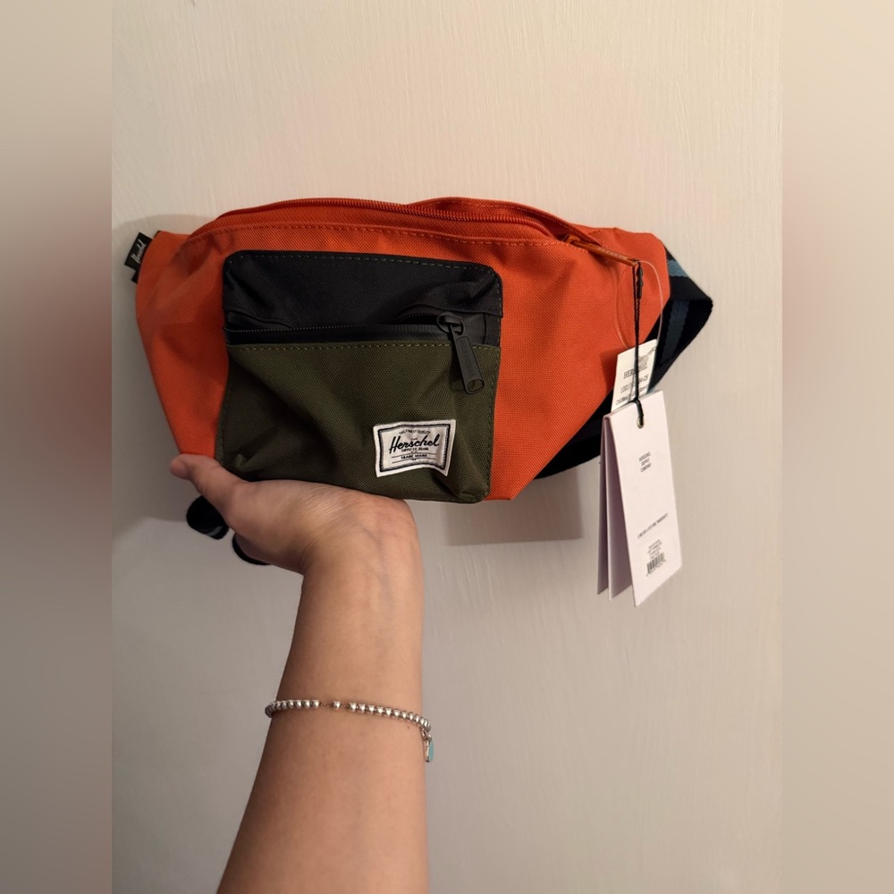 Herschel Supply Company Orange and Green Belt Bag